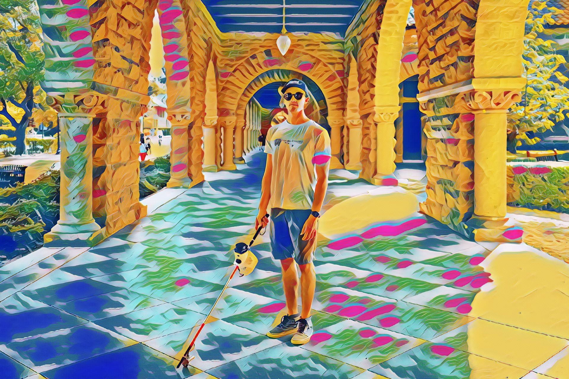 Person walking with Augmented Cane